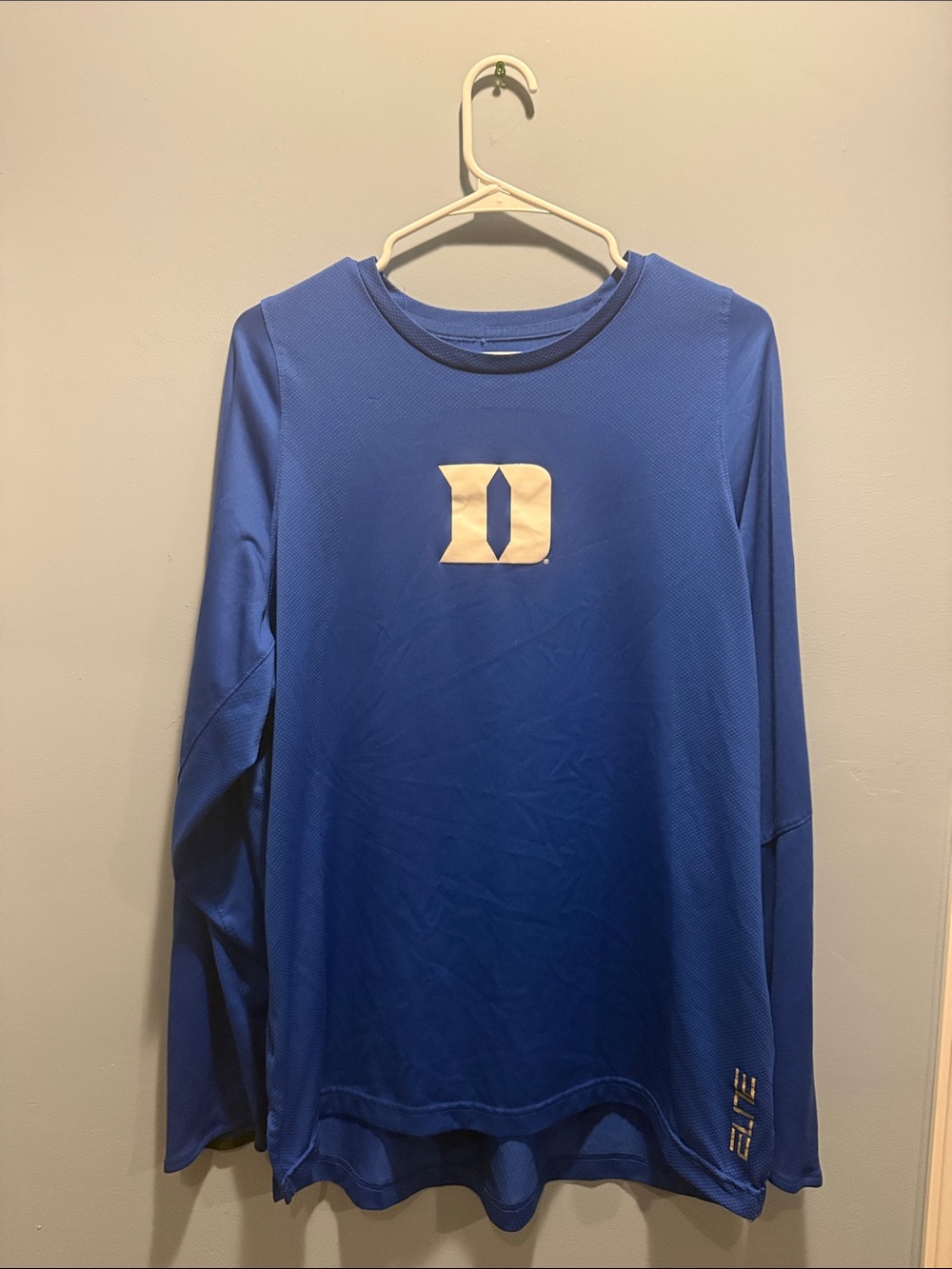 Nike Duke Long Sleeve Tee in Royal Blue with White 'D' Logo